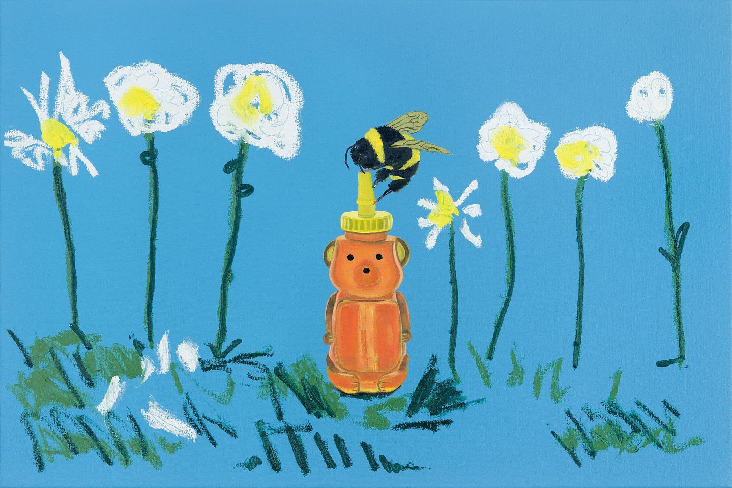 Adam S. Umbach, Honeybear with Mr. Bee, 2023
oil, enamel, and oil stick on canvas, 24 x 36 in. (61 x 91.4 cm)
AU231103