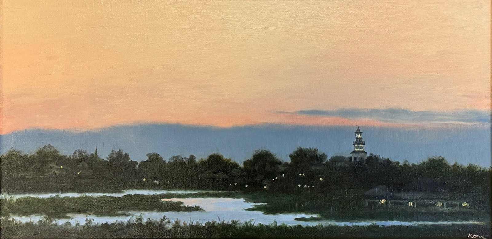 Marla Korr, Dusk, View of Town from the Creeks
oil on linen, 12 x 24 in. (30.5 x 61 cm)
MK240408