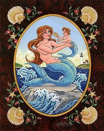 Ed Parker, Mermaid & Child, 2008
acrylic on panel, 10 x 8 in. (25.4 x 20.3 cm)
EP020408