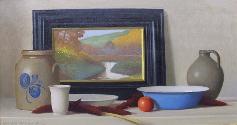 Robert Douglas Hunter, Still Life with an Autumn Landscape, 2006
oil on canvas, 22 x 41 in. (55.9 x 104.1 cm)
RDH040706
