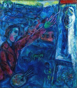 chagall le peintre devant le chevalet