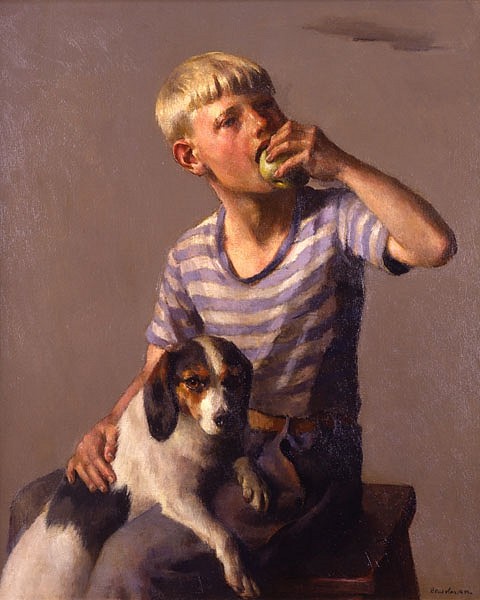 Robert Brackman, A Boy and his Dog, 1938
oil on canvas, 32 x 26 in. (81.3 x 66 cm)
RB180401