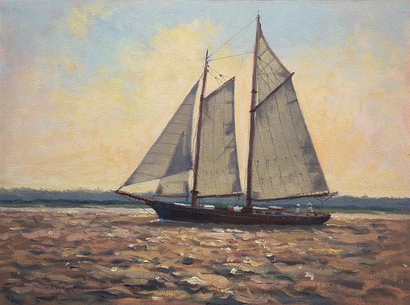Louis Guarnaccia, Cruising Schooner, Nantucket
oil on linen, 12 x 16 in. (30.5 x 40.6 cm)