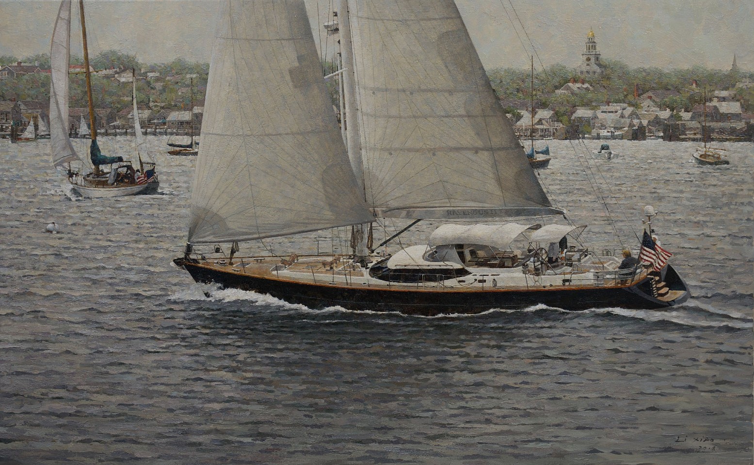 Li Xiao, Harbor-Front Sailing, Nantucket, 2018
oil on canvas, 30 x 48 in. (76.2 x 121.9 cm)
LX180801