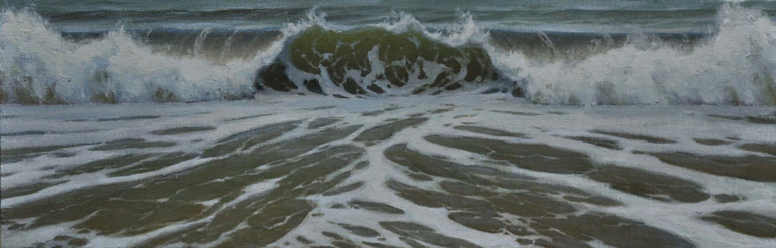 Edward Minoff, Convergence No. 2, 2018
oil on linen on panel, 8 x 24 in. (20.3 x 61 cm)