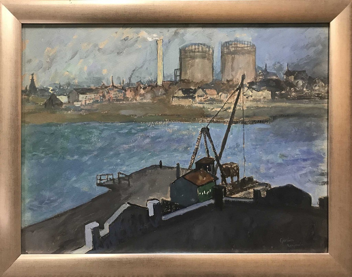 Gershon Benjamin, East River Derrick, 1950 ca
gouache and watercolor on paper, 19 x 26 in. (48.3 x 66 cm)
GB1803046