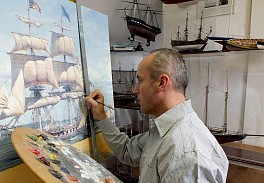 Press: Historic Single-Ship Victories Captured by Renowned Maritime Artist Maarten Platje, September  3, 2019 - Twin Lights Historical Society