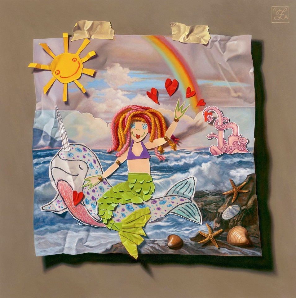 Natalie Featherston, Mermaid Spreading Love Across the Seas
oil on panel, 15 x 15 in. (38.1 x 38.1 cm)
NF191101
