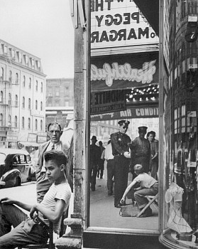 Work: Morris Engel Shoeshine Boy with Cop, 14th Street, New York City