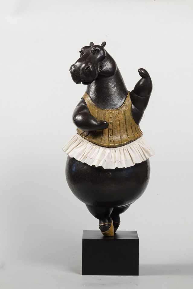 Bjorn Skaarup, Hippo Ballerina, fourth position, Ed. of 9, 2020
bronze with fabric skirt, 25 x 16 x 9 in. (63.5 x 40.6 x 22.9 cm)
BS200806