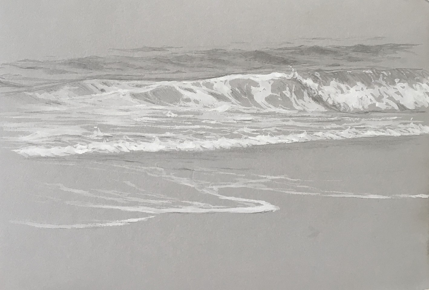Edward Minoff, Shoreline, sketch, 2018
graphite and gouache on toned paper, 5 1/2 x 7 1/2 in. (14 x 19.1 cm)
EM181020