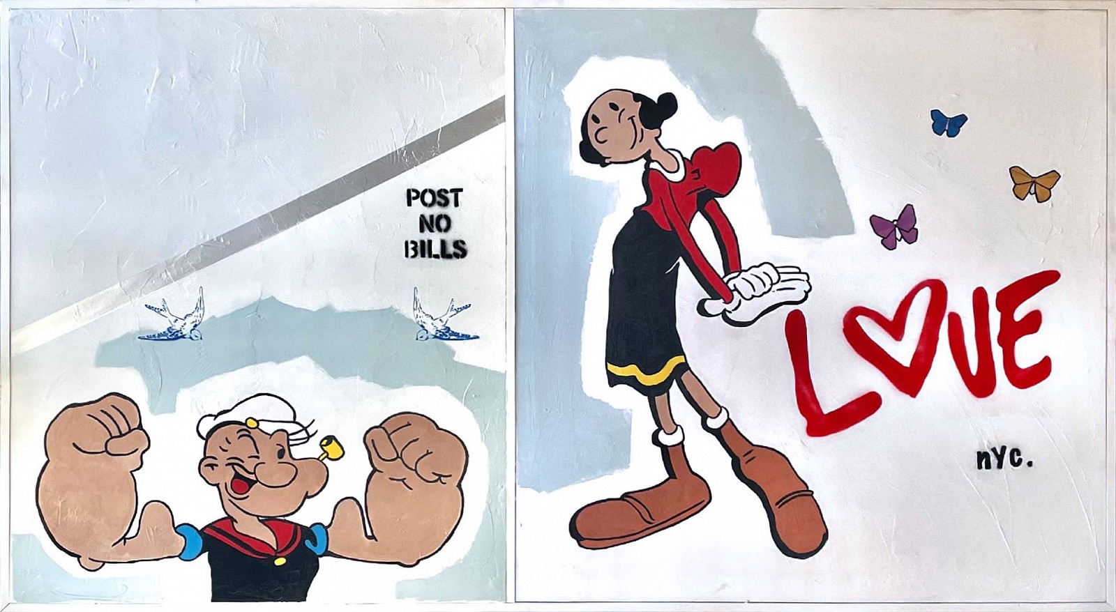 Guy Stanley Philoche, Love, Popeye and Olive Oyl, 2021
mixed media on board, 50 x 91 in. (127 x 231.1 cm)
GSP210403