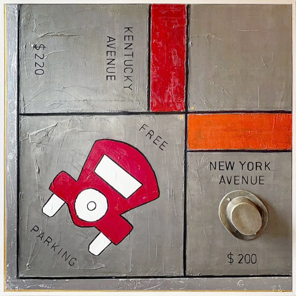 Guy Stanley Philoche, Monopoly Free Parking, Silver, 2018
mixed media on canvas, 48 x 48 in. (121.9 x 121.9 cm)
GSP190405