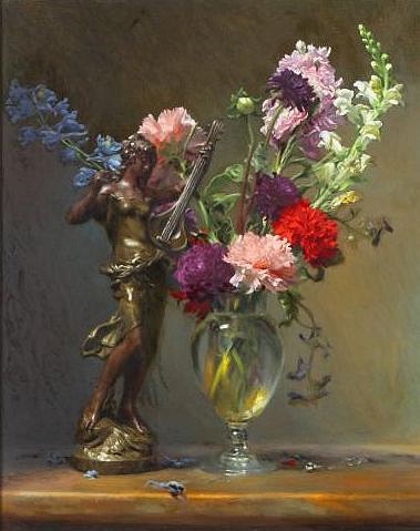 Michael Aviano, Still Life with Flowers and Classical Sculpture, 1994
oil on canvas, 20 5/8 x 16 1/2 in. (52.4 x 41.9 cm)
MA210801