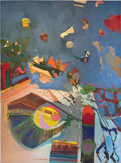 Syd Solomon, Over City, 1987
Acrylic and aerosol enamel on canvas, 46 x 33 1/2 in. (116.8 x 85.1 cm)
SOL-00199