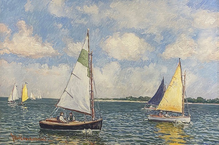 Jan Pawlowski, Catboats Sailing, 2022
oil on canvas, 20 x 30 in. (50.8 x 76.2 cm)
JP220802