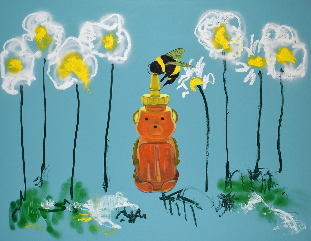 Adam S. Umbach, Honey Bear with Mr. Bee, 2021
mixed media on canvas, 54 x 70 in. (137.2 x 177.8 cm)
AU221208