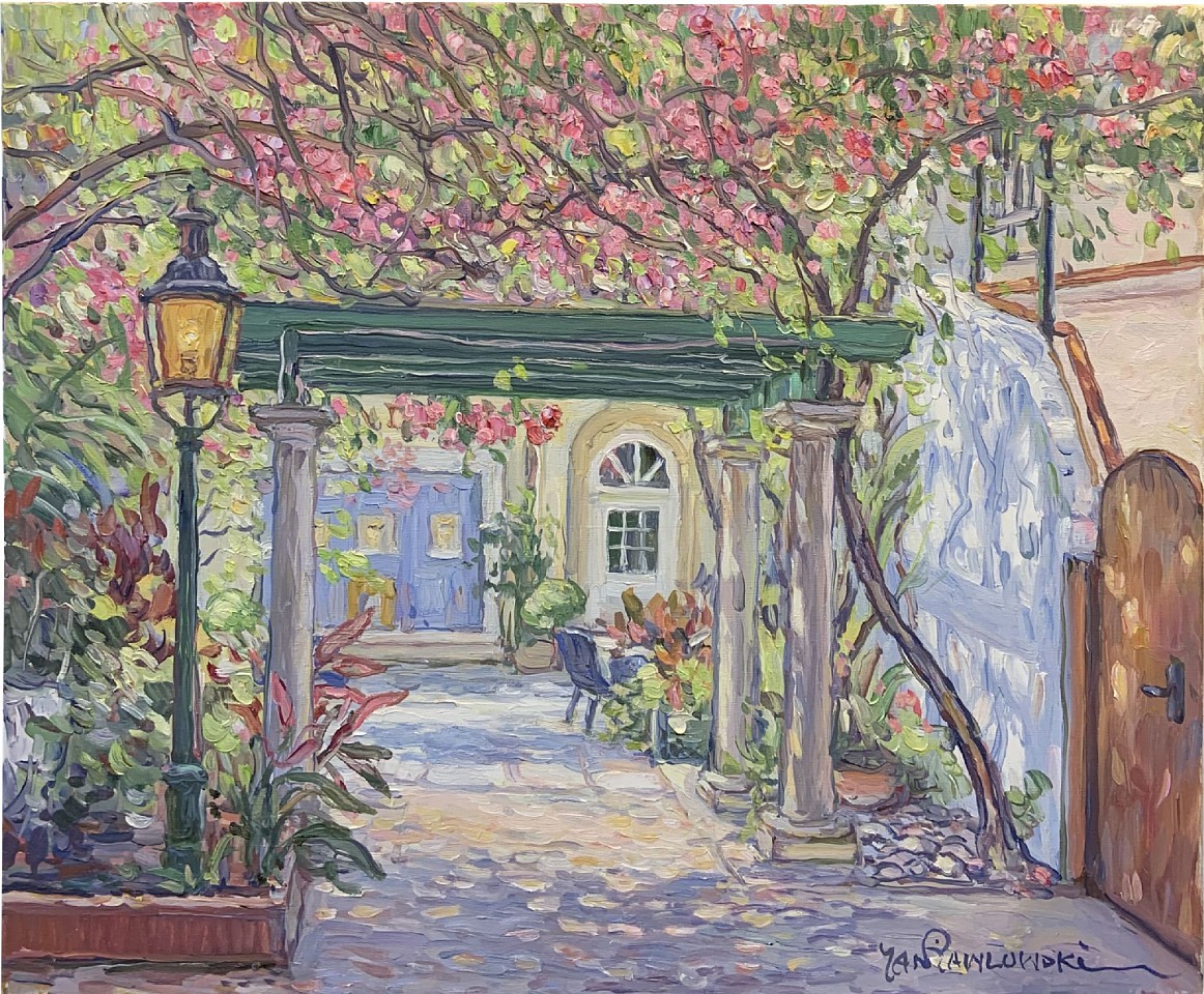 Jan Pawlowski, Pink Flowers Blooming from Worth Avenue, 2023
oil on canvas, 20 x 24 in. (50.8 x 61 cm)
JP230302