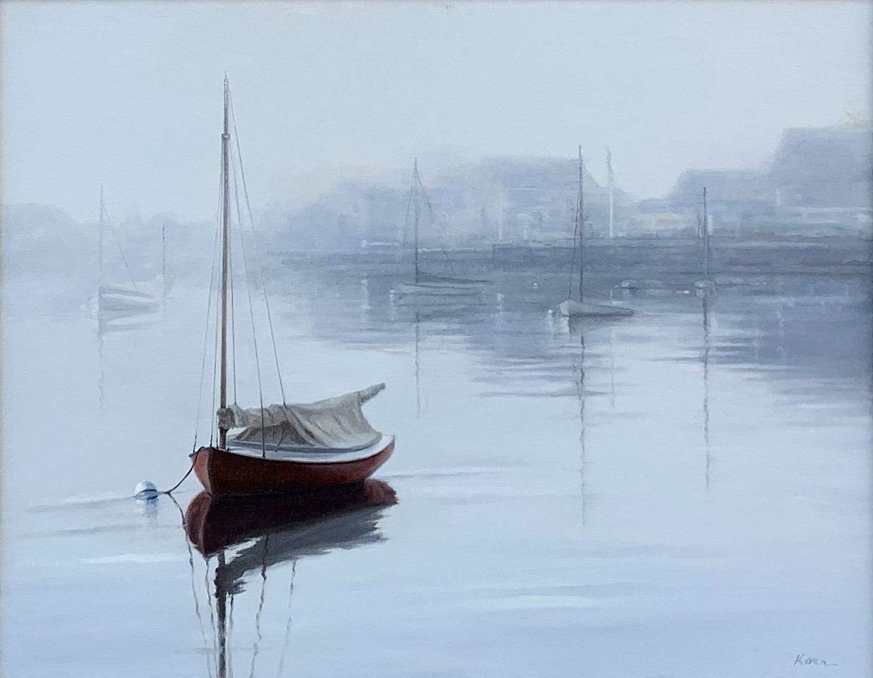 Marla Korr, Red Boat in Fog, 2023
oil on linen, 24 x 30 in. (61 x 76.2 cm)
MK230504