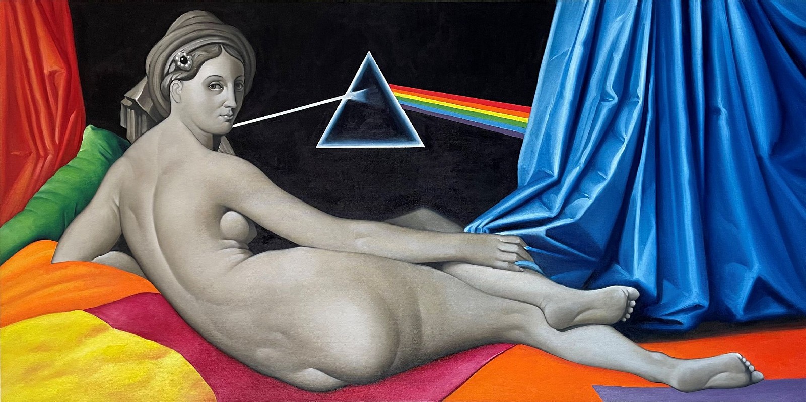 William Nelson, Odalisque on the Dark Side of the Moon, 2023
oil on canvas, 30 x 60 in.