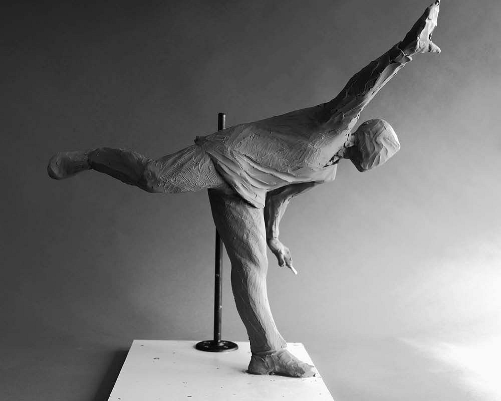Jim Rennert, Winging It (clay to be cast in bronze), 2023
bronze and steel, 76 x 16 x 16 in. (193 x 40.6 x 40.6 cm)