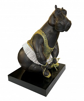 Work: Bjorn Skaarup Seated Hippo Ballerina, maquette, Ed. 1/9