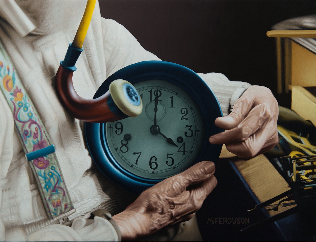 Max Ferguson, Ceci N'est Pas Une Pipe / Time II, 2024
oil on panel, 12 x 16 in. (30.5 x 40.6 cm)
MF240302