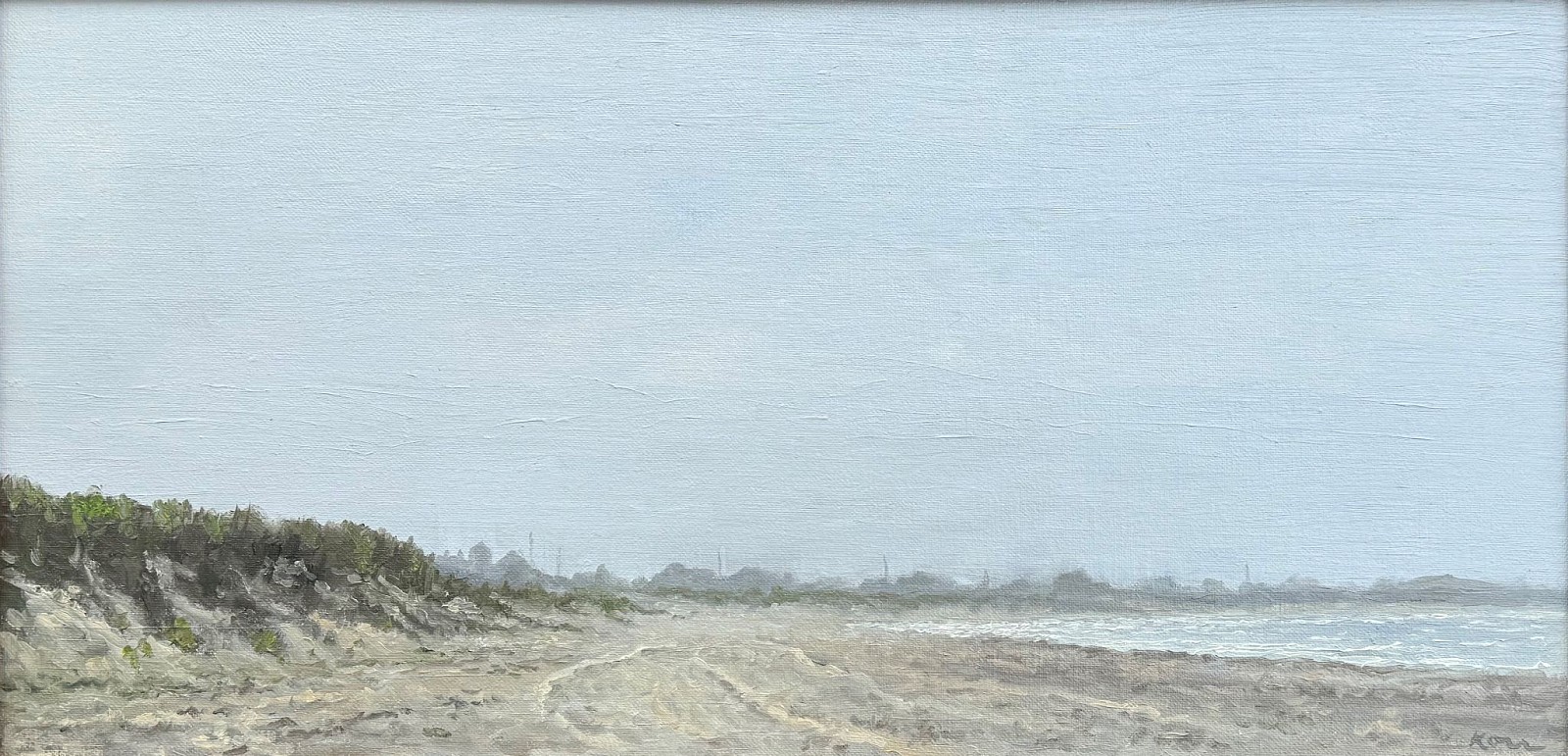 Marla Korr, On Jetties Beach, 2024
oil on linen, 12 x 24 in. (30.5 x 61 cm)
MK240409