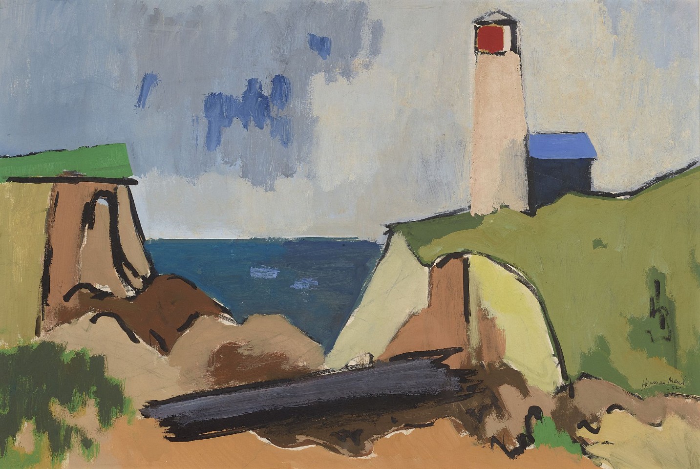 Herman Maril, Highland Light, 1952
casein on board, 14 7/8 x 22 1/16 in. (37.8 x 56 cm)
HM240603