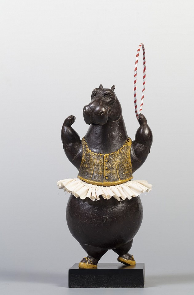 Bjorn Skaarup, Hippo Hula Hoop Dancer, maquette, Ed. 1/9, 2024
bronze with fabric skirt, 13 x 5 x 5 in. (33 x 12.7 x 12.7 cm)
BS240711