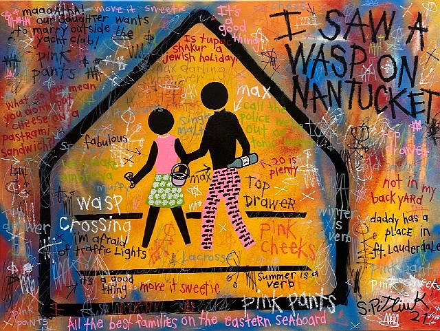 Stephen Pitliuk, I Saw a Wasp on Nantucket, 2021
mixed media on canvas, 36 x 48 in. (91.4 x 121.9 cm)
SP210502