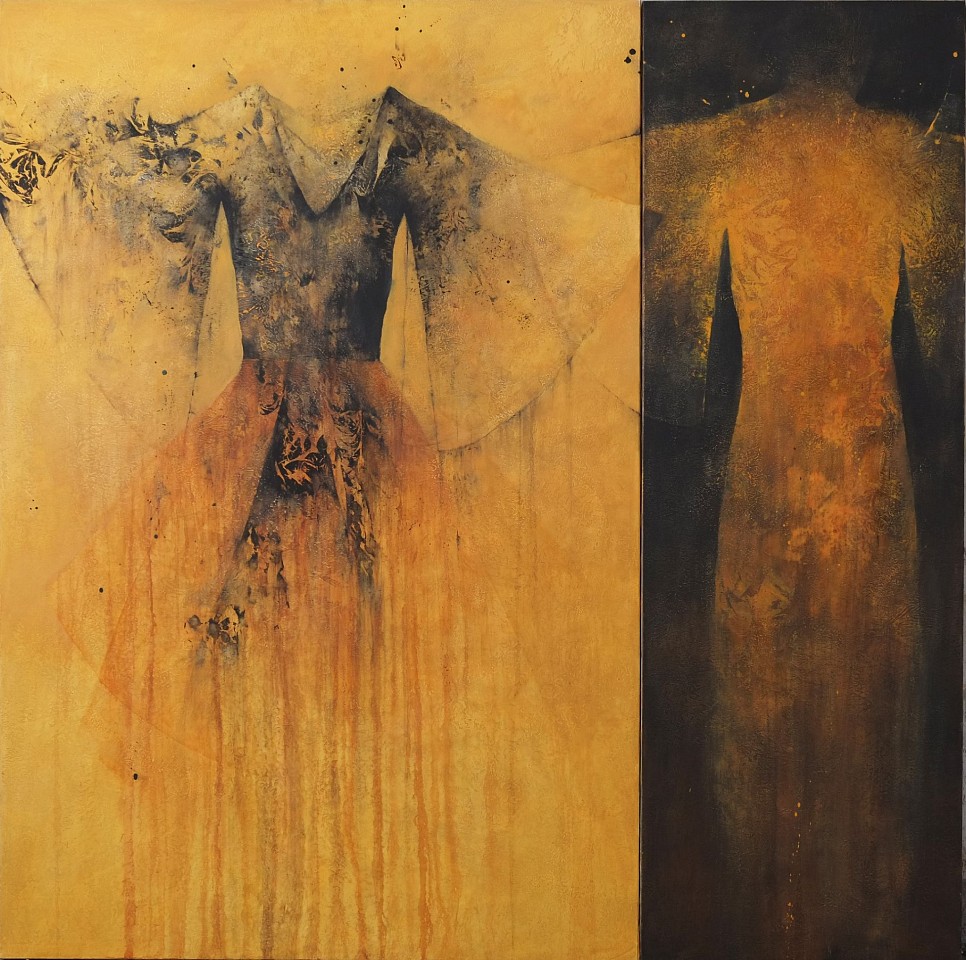 Nathalie Deshairs, Dyptique or et noir 3, 2024
oil on canvas, 70 3/4 x 70 3/4 in. (180 x 180 cm)
ND240924