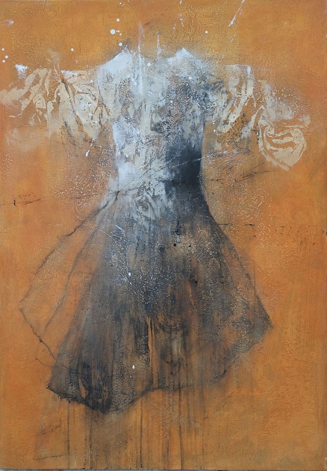 Nathalie Deshairs, Petite robe fond orange, 2024
oil on canvas, 39 1/4 x 27 1/2 in. (100 x 70 cm)
ND240913