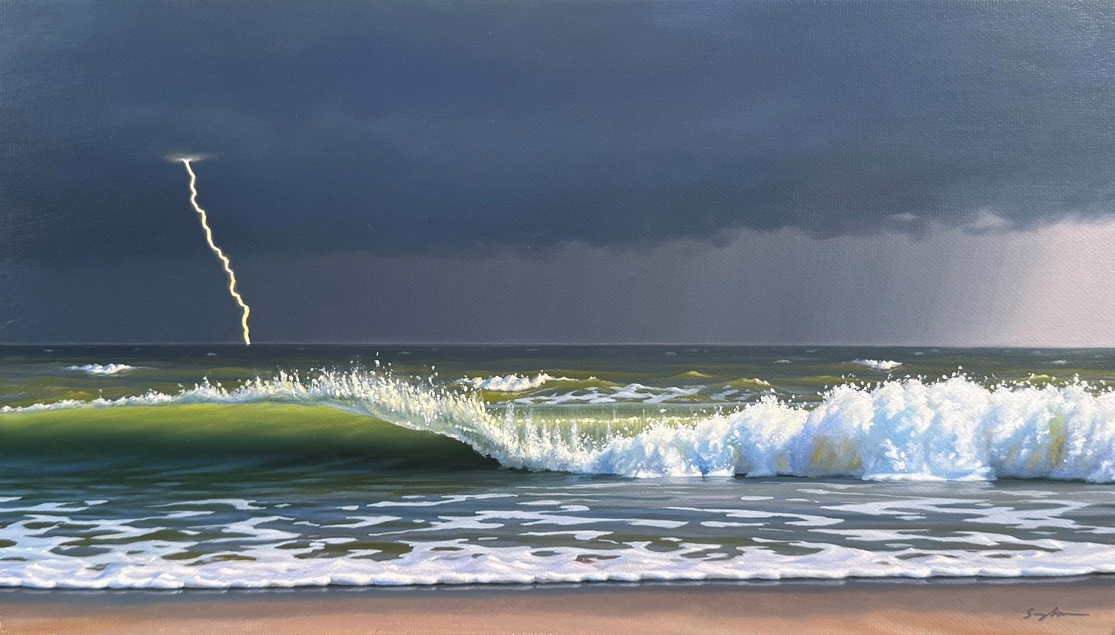 Jack Saylor, Special Marine Warning, 2024
oil on canvas, 8 x 14 in. (20.3 x 35.6 cm)
JS240901