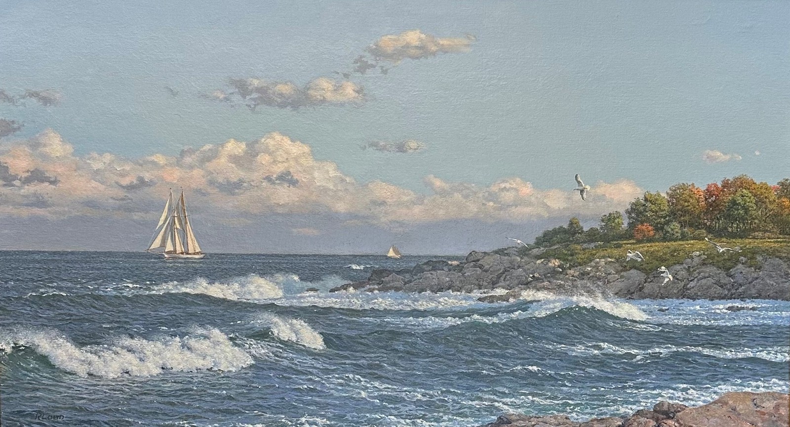 Richard Loud, Autumn Afternoon, Newport, RI, 2020
oil on canvas, 23 x 40 in. (58.4 x 101.6 cm)
RL241001