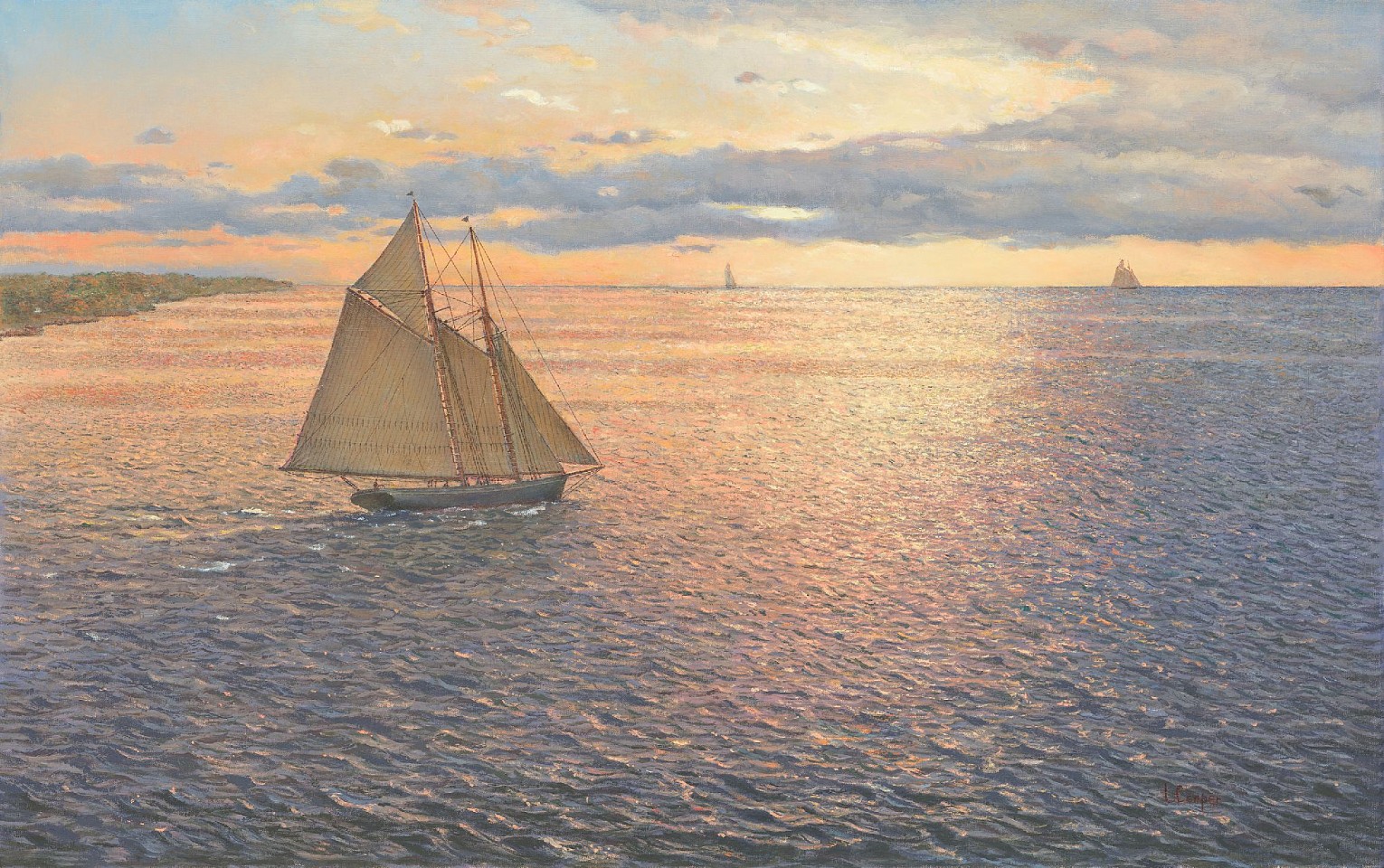 Laura Cooper, Heading for the Banks, Gloucester Fishing Schooner, 1905, 2024
oil on linen, 25 x 40 in. (63.5 x 101.6 cm)
LC241001