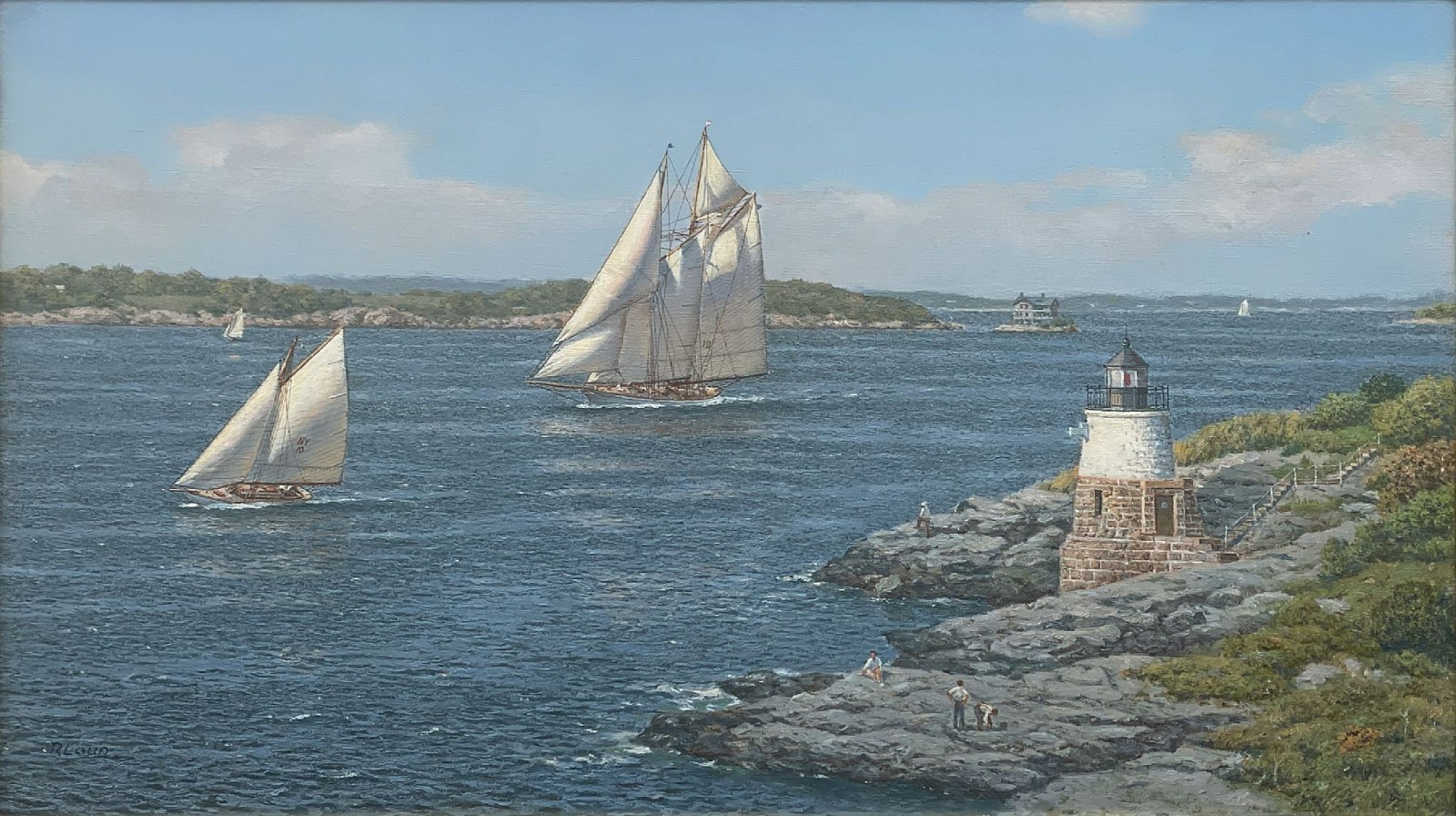 Richard Loud, Castle Hill Light, Study, Schooner Yacht Merlin, 1906, 2024
oil on canvas, 16 x 28 in. (40.6 x 71.1 cm)
RL241002