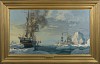 john stobart js1026 the bark morning star and the brig alexander cutting in north of the bering strait 1972 framed