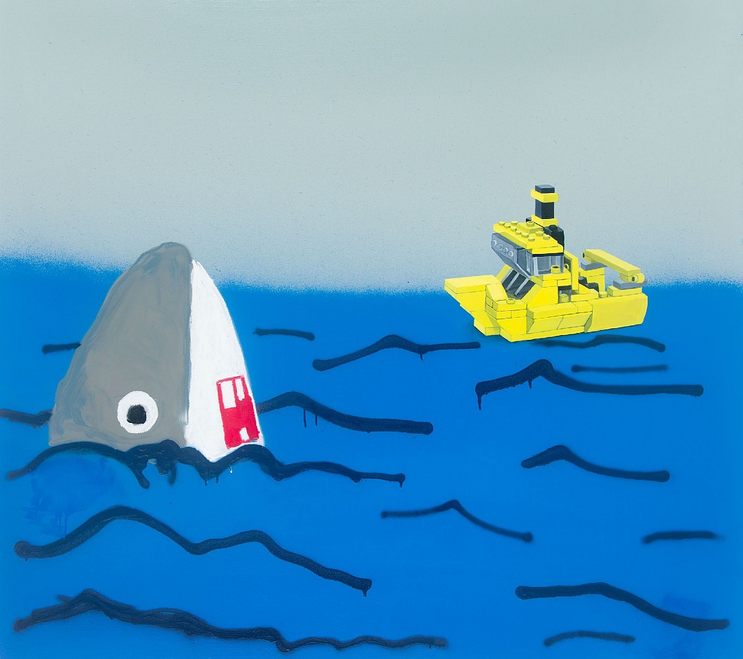 Adam S. Umbach, Shark Hunt, 2024
oil and acrylic on canvas, 54 x 62 in. (137.2 x 157.5 cm)
AU250110