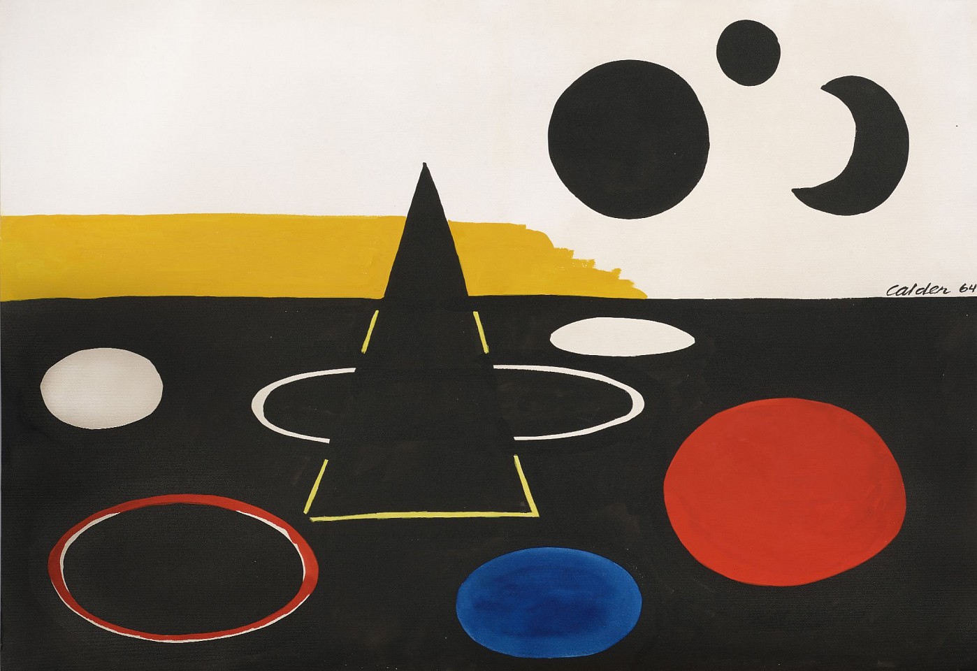 Alexander Calder, Planetary Motion, 1964
ink and gouache on paper, 29 x 42 1/4 in. (73.7 x 107.3 cm)
AC241201