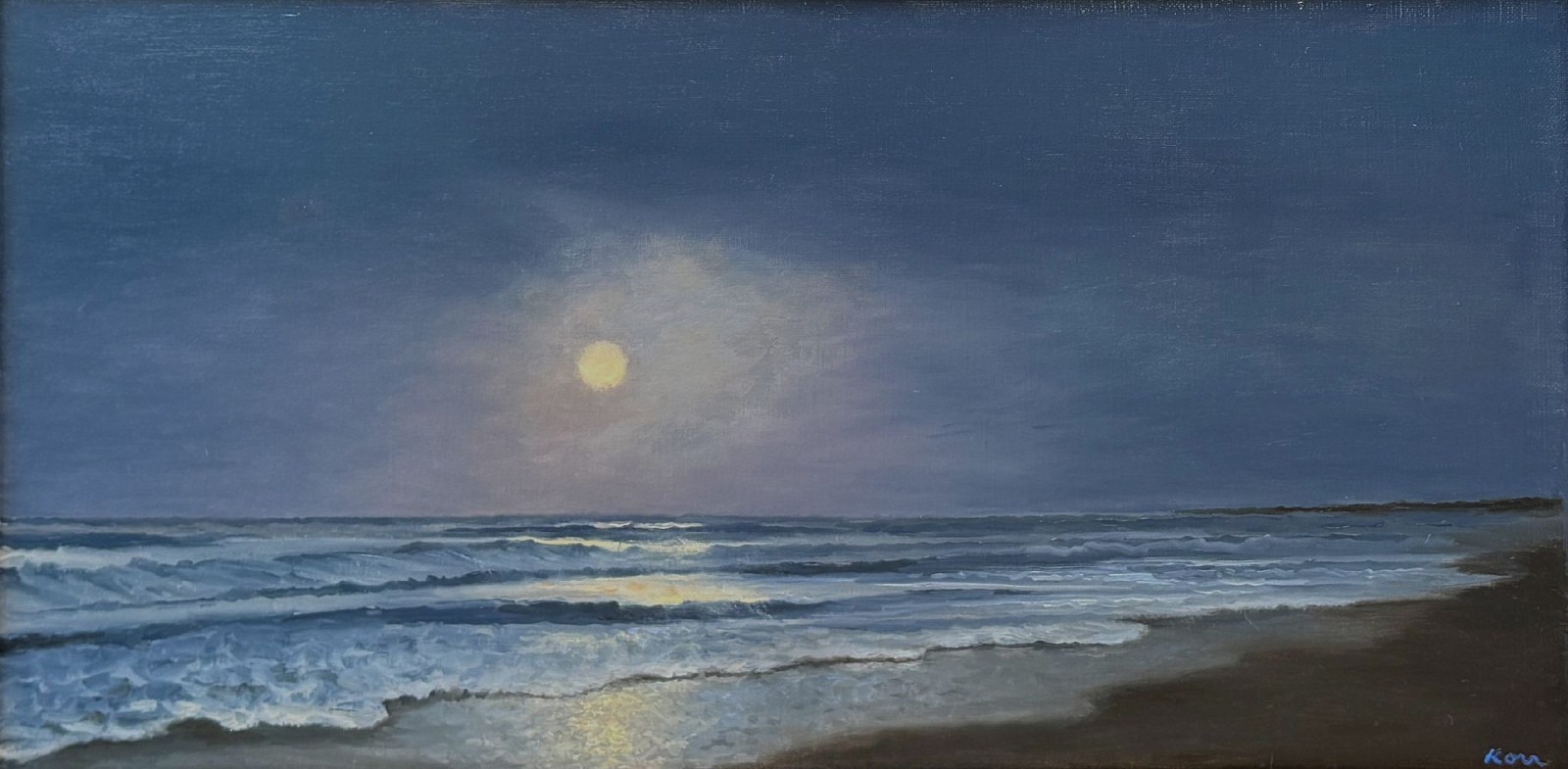 Marla Korr, Moonlight, 2025
oil on linen, 12 x 24 in. (30.5 x 61 cm)
MK250204