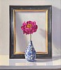 peony in floral vase with frame unframed