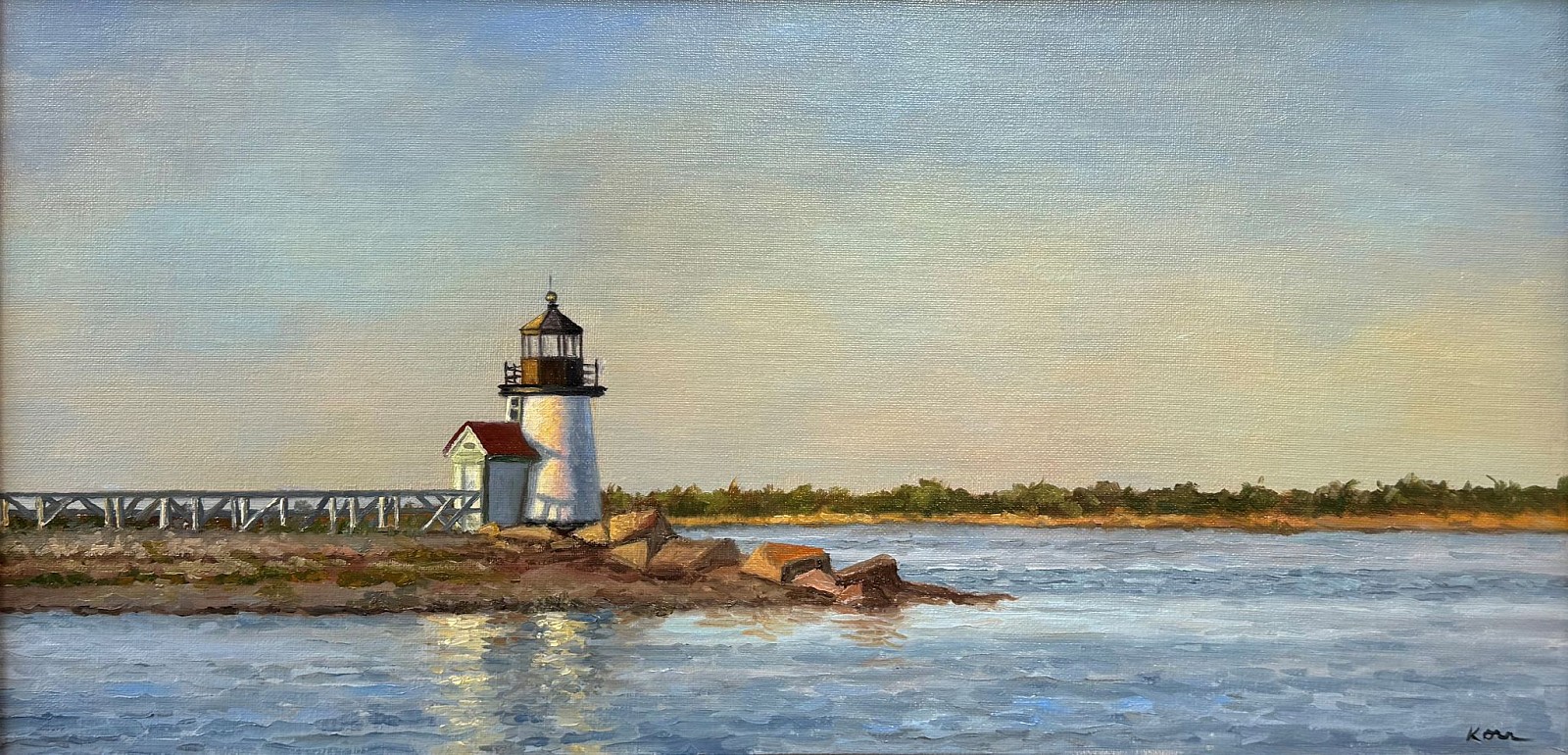 Marla Korr, Rounding Brant Point, 2025
oil on linen, 12 x 24 in. (30.5 x 61 cm)
MK250203