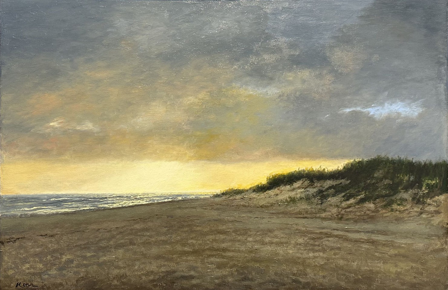 Marla Korr, Sunset, Breaking Through Madaket, 2025
oil on linen, 20 x 30 in. (50.8 x 76.2 cm)
MK250206