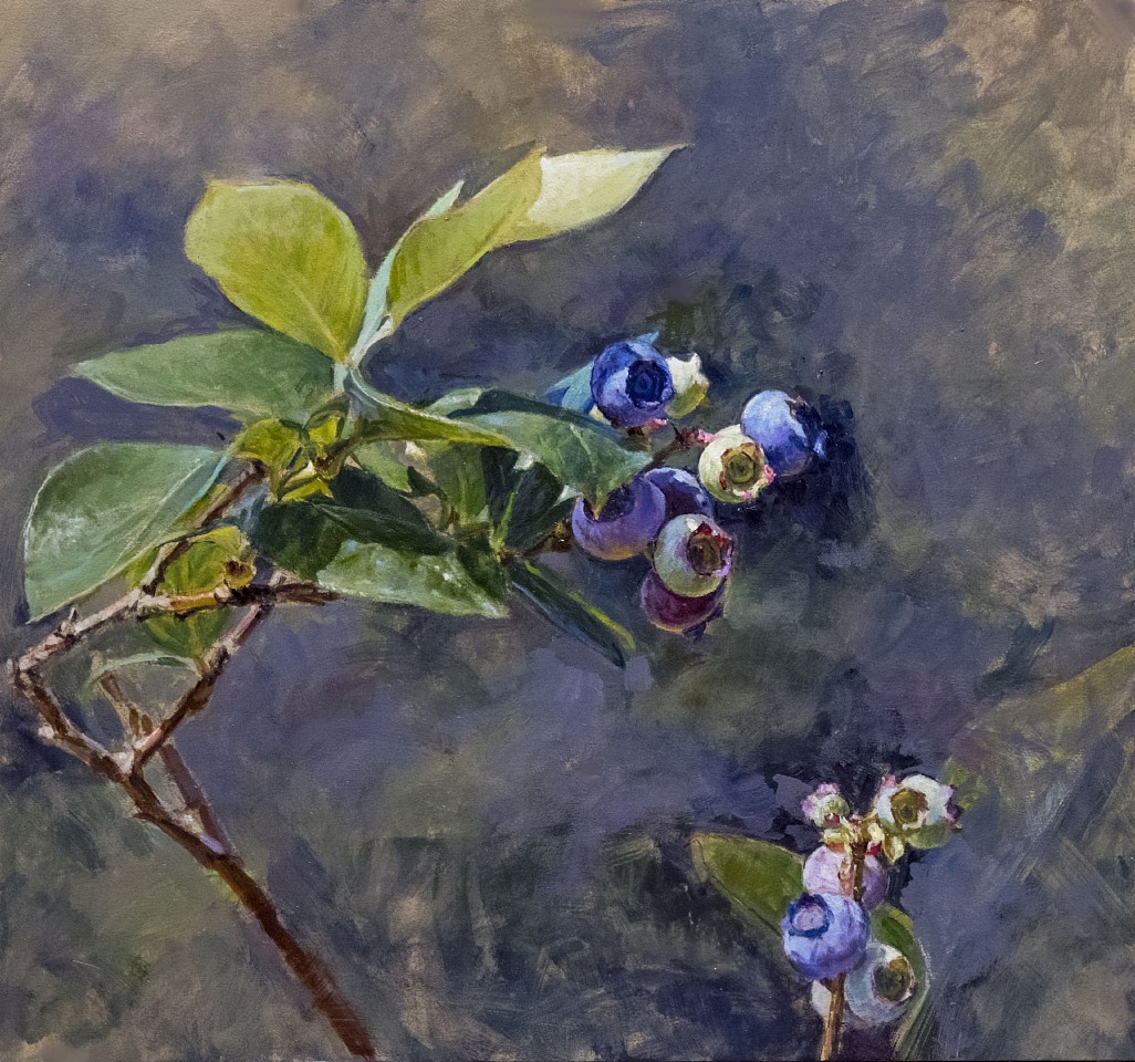 Peter E. Poskas III, Blueberries, Ripening, 2021
oil on panel, 18 x 19 1/4 in. (45.7 x 48.9 cm)
PPIII250207