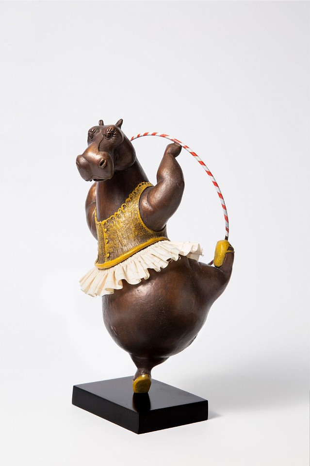 Bjorn Skaarup, Hippo Hula Hoop Dancer II, maquette, Ed. of 9, 2024
bronze with fabric skirt, 11 x 6 x 3 1/2 in. (27.9 x 15.2 x 8.9 cm)
BS241202