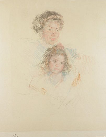 Mary Cassatt, Heads of Reine and Margot, c. 1902
pastel counterproof on Japan paper, 25 1/8 x 20 1/2 in. (63.8 x 52.1 cm)
MC240701