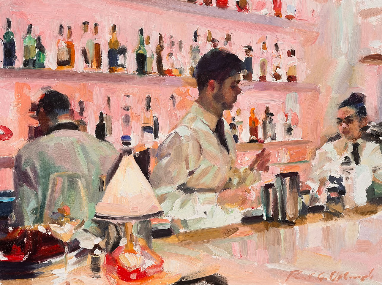 Paul G. Oxborough, Pink Bar, 2025
oil on linen panel, 9 x 12 in. (22.9 x 30.5 cm)
PO250327