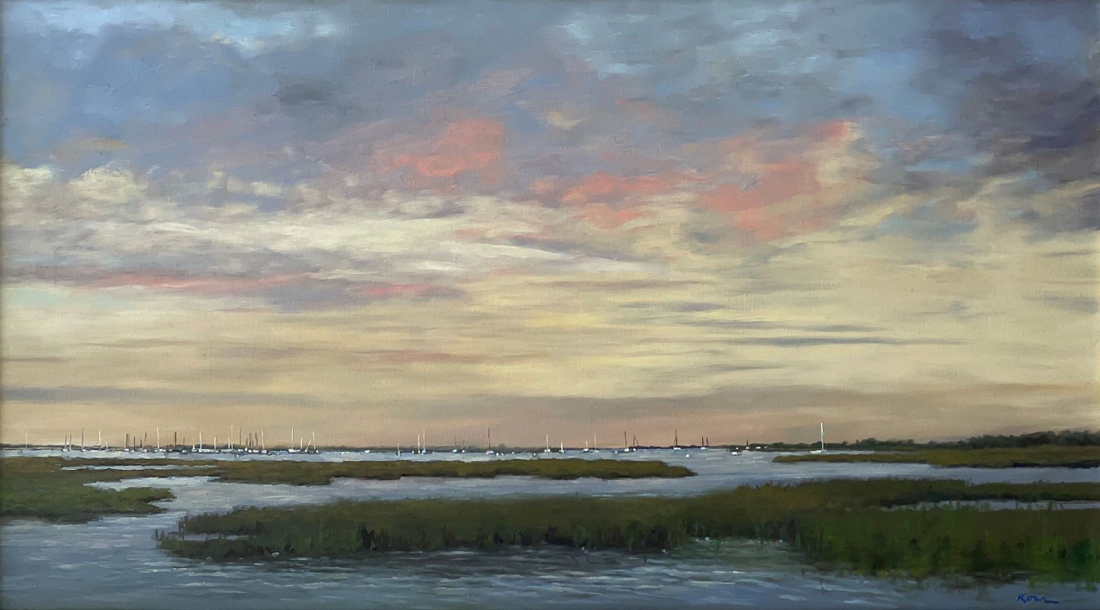 Marla Korr, Colors of Sunset (The Creeks), 2025
oil on linen, 20 x 36 in. (50.8 x 91.4 cm)
MK250508