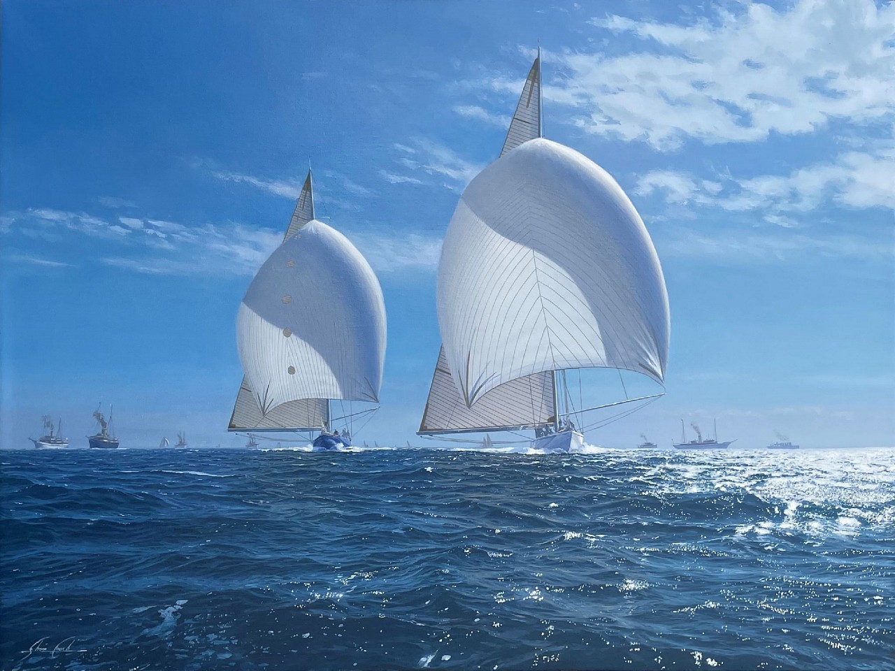 Shane Couch, Rainbow Shows Endeavour the Way, Race 5, 1934 America's Cup, 2025
oil on canvas, 30 x 40 in. (76.2 x 101.6 cm)
SC250601